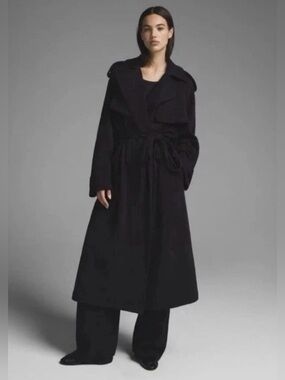 SKIMS Onyx Boyfriend Fleece Trench Coat Size Large NWT